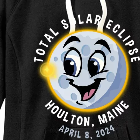 Holton Maine Cute Solar Eclipse April 8 2024 Moon Women's Fleece Hoodie