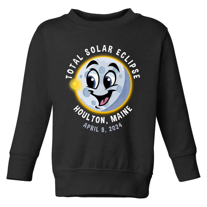 Holton Maine Cute Solar Eclipse April 8 2024 Moon Toddler Sweatshirt