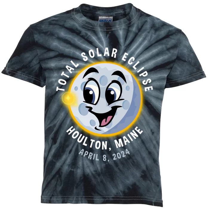 Holton Maine Cute Solar Eclipse April 8 2024 Moon Kids Tie-Dye T-Shirt