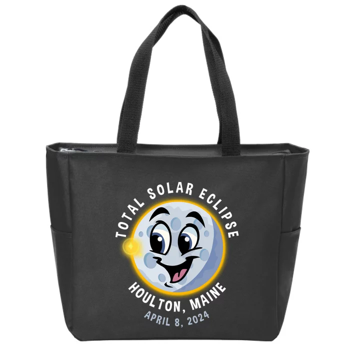 Holton Maine Cute Solar Eclipse April 8 2024 Moon Zip Tote Bag