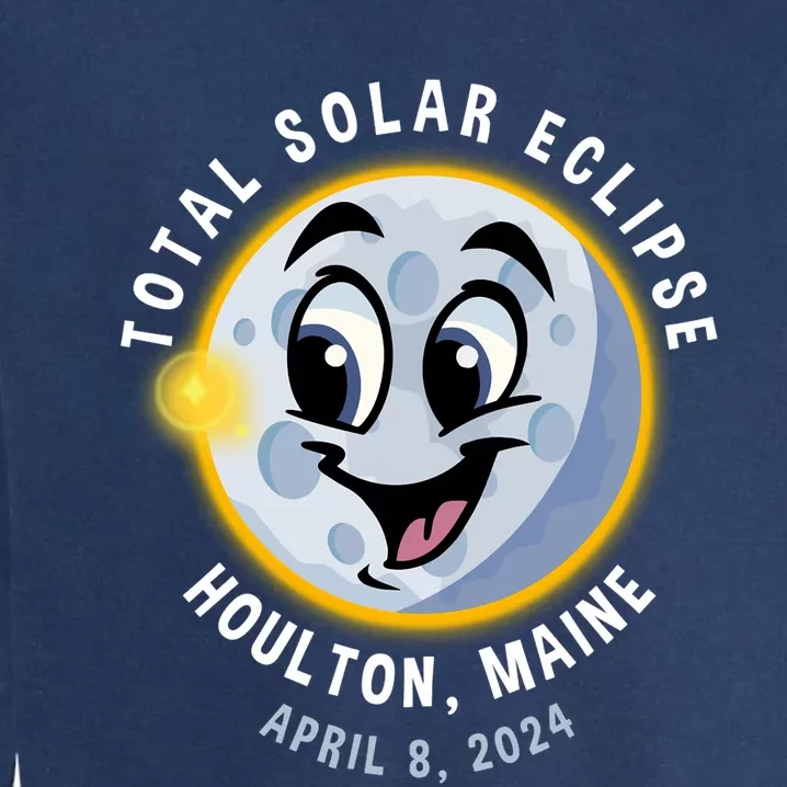 Holton Maine Cute Solar Eclipse April 8 2024 Moon Garment-Dyed Sweatshirt