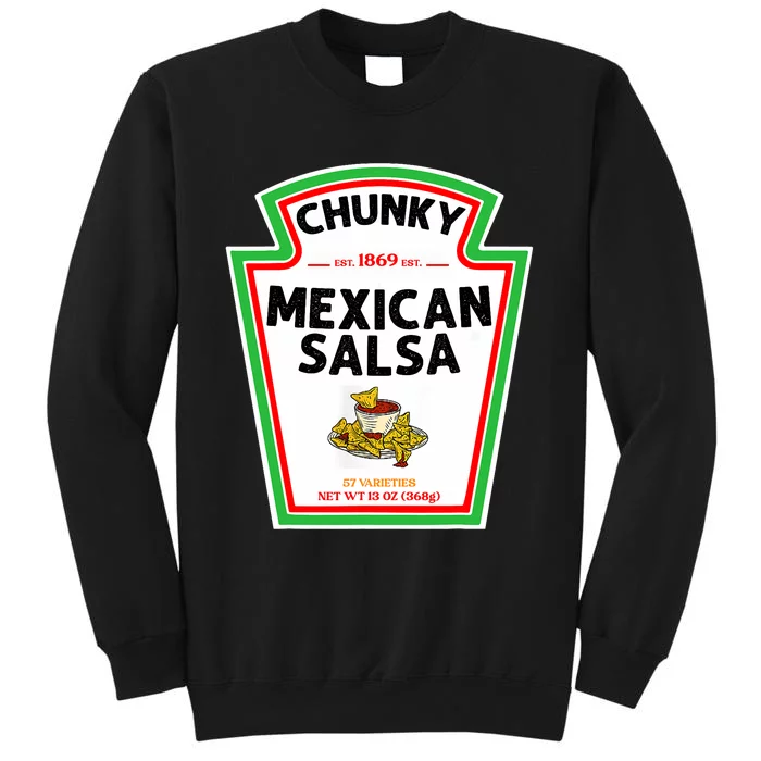 Halloween Matching Costume Chunky Mexican Salsa Bottle Label Tall Sweatshirt