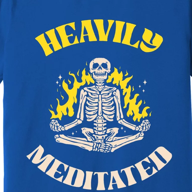 Heavily Meditated Cool Gift Yoga Skeleton Gift Premium T-Shirt