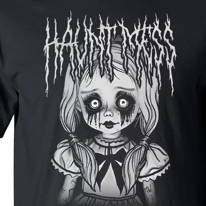 Haunt Mess Creepy Haunted Doll Illustration Tall T-Shirt