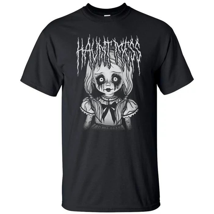 Haunt Mess Creepy Haunted Doll Illustration Tall T-Shirt