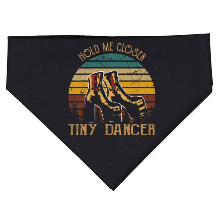 Hold Me Closer Tinys Dancer Classic Art Quote Music For Fan USA-Made Doggie Bandana