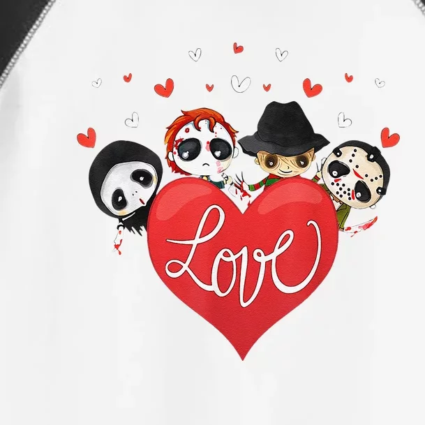 Horror Movie Character Chibi With Heart Love Valentine'S Day Toddler Fine Jersey T-Shirt