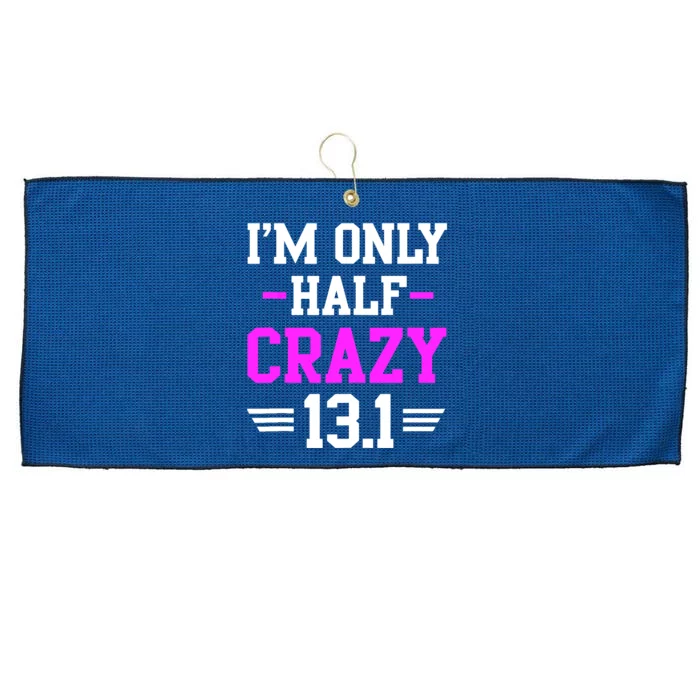 Half Marathon Crazy Funny Runner Training 13.1 Mile Large Microfiber Waffle Golf Towel