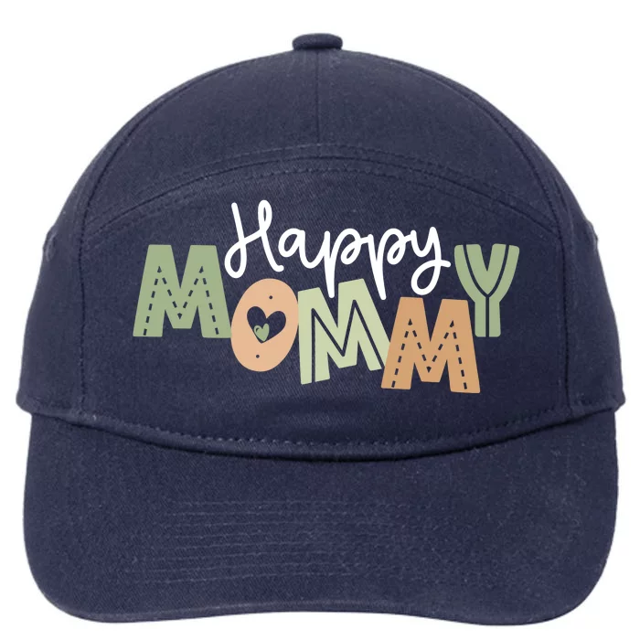 Happy Mommy Cute Mom Gift 7-Panel Snapback Hat