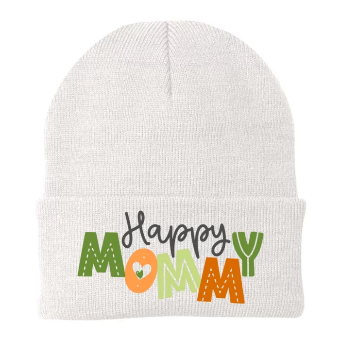 Happy Mommy Cute Mom Gift Knit Cap Winter Beanie