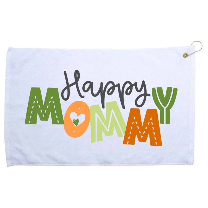 Happy Mommy Cute Mom Gift Grommeted Golf Towel