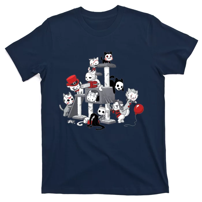 Horror Movies Cat Funny Halloween T-Shirt