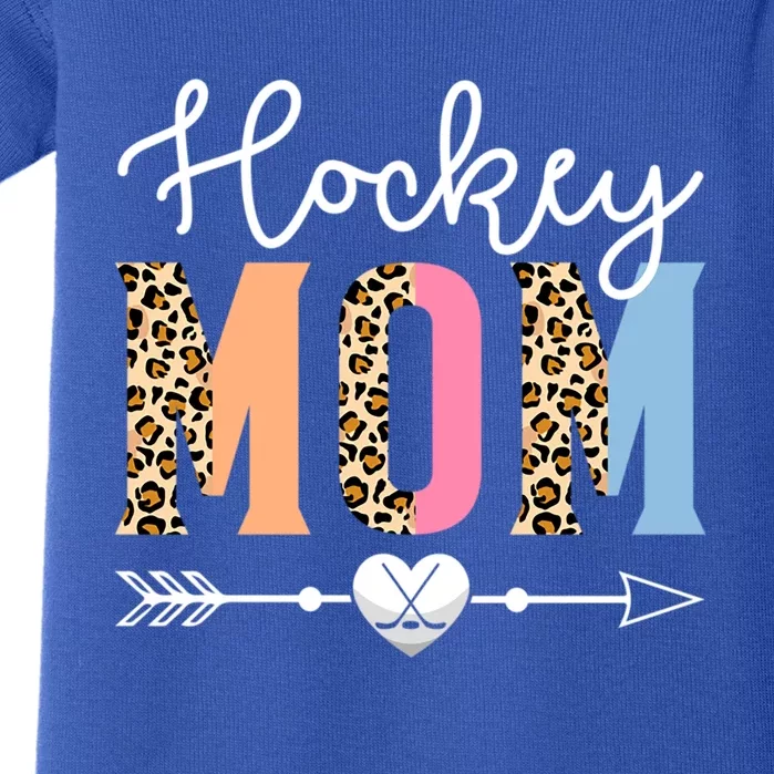 Hockey Mom Cute Hockey Game Mothers Day Leopard Gift Baby Bodysuit