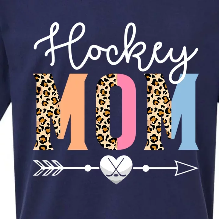 Hockey Mom Cute Hockey Game Mothers Day Leopard Gift Sueded Cloud Jersey T-Shirt