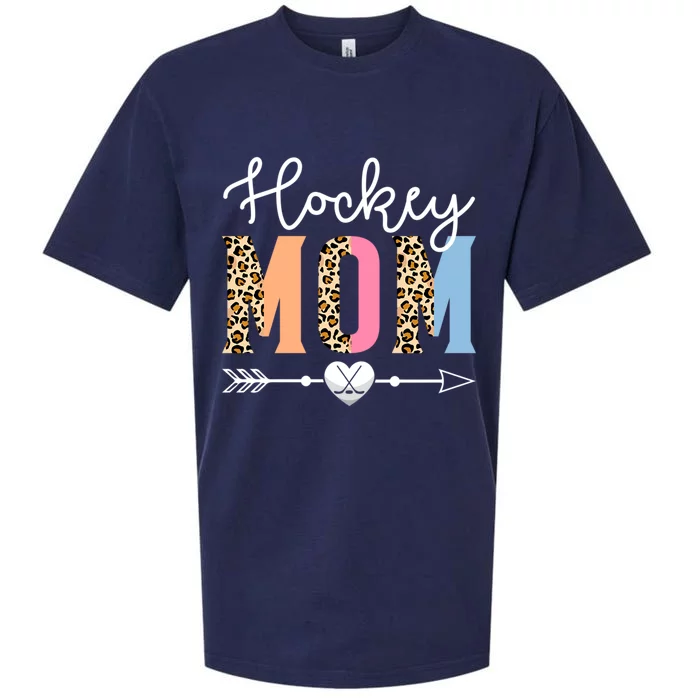 Hockey Mom Cute Hockey Game Mothers Day Leopard Gift Sueded Cloud Jersey T-Shirt