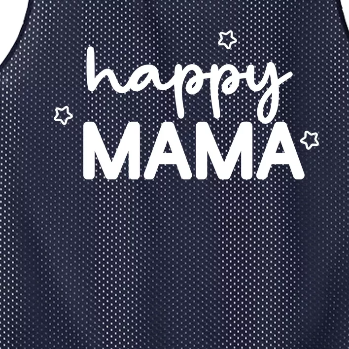 Happy Mama Cute Mom Gift Mesh Reversible Basketball Jersey Tank