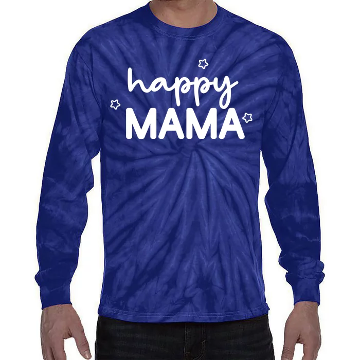 Happy Mama Cute Mom Gift Tie-Dye Long Sleeve Shirt