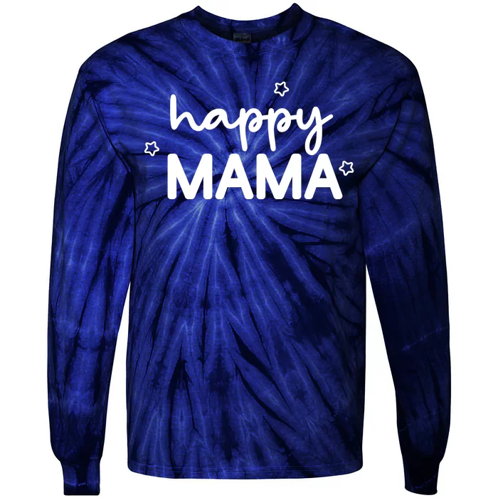 Happy Mama Cute Mom Gift Tie-Dye Long Sleeve Shirt