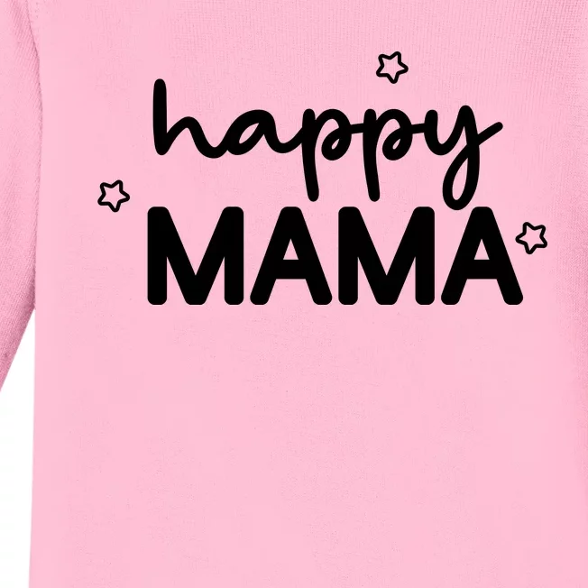 Happy Mama Cute Mom Gift Baby Long Sleeve Bodysuit