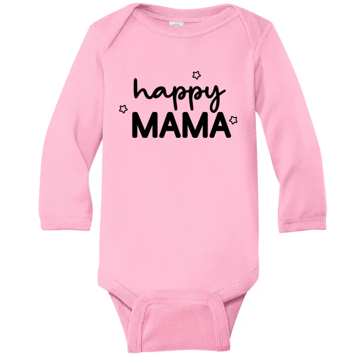 Happy Mama Cute Mom Gift Baby Long Sleeve Bodysuit