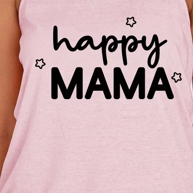 Happy Mama Cute Mom Gift Women's Knotted Racerback Tank