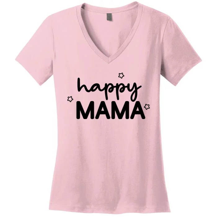 Happy Mama Cute Mom Gift Women's V-Neck T-Shirt