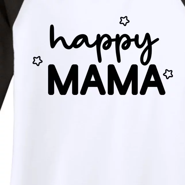 Happy Mama Cute Mom Gift Women's Tri-Blend 3/4-Sleeve Raglan Shirt