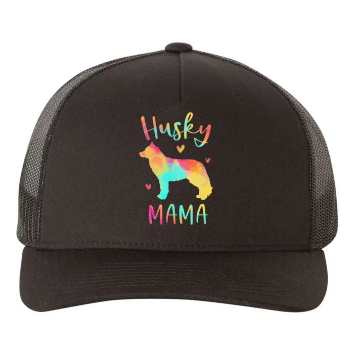 Husky Mama Colorful Siberian Husky Gifts Dog Mom Yupoong Adult 5-Panel Trucker Hat