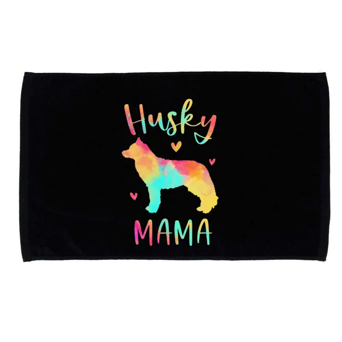 Husky Mama Colorful Siberian Husky Gifts Dog Mom Microfiber Hand Towel