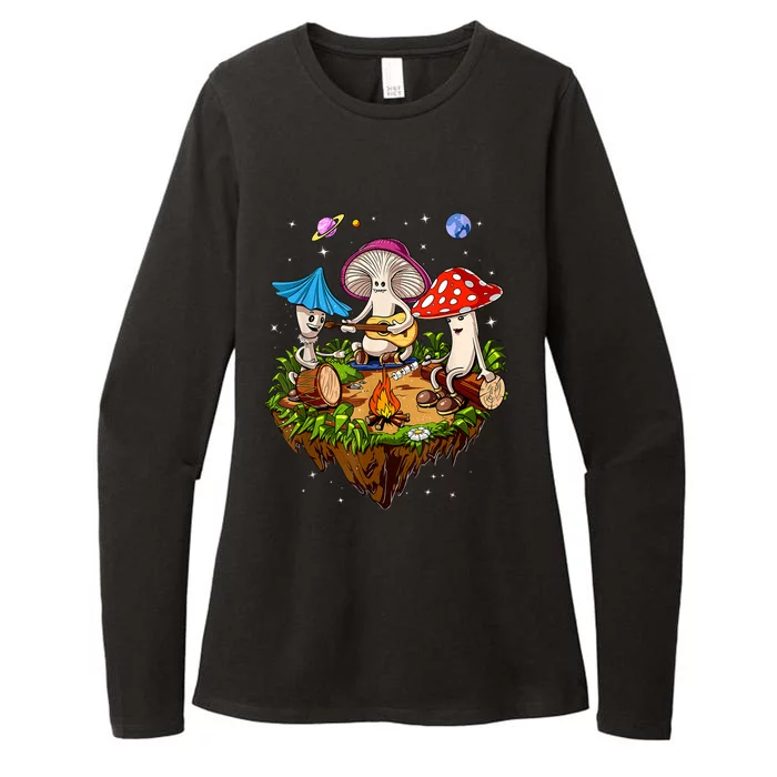 Hippie Mushrooms Camping Psychedelic Forest Fungi Festival Womens CVC Long Sleeve Shirt