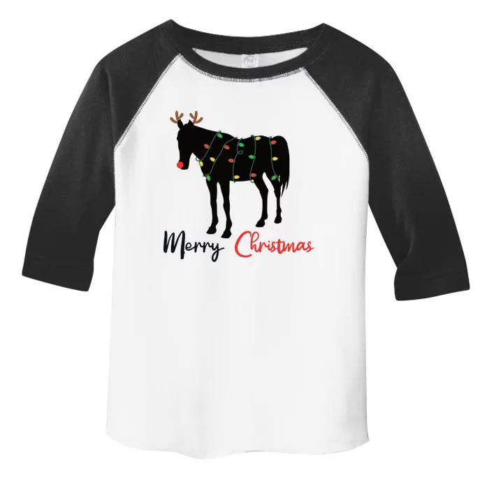 Horse Merry Christmas Winter Horses Christmas Gift Toddler Fine Jersey T-Shirt