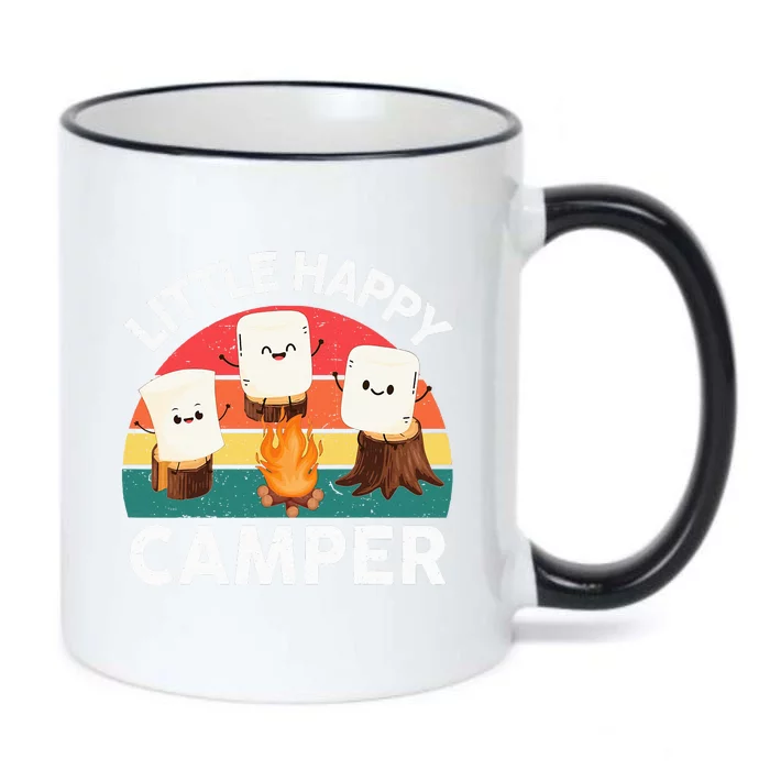 Happy Marshmallow Camper Boy Cute Camping Black Color Changing Mug