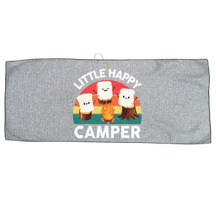 Happy Marshmallow Camper Boy Cute Camping Large Microfiber Waffle Golf Towel