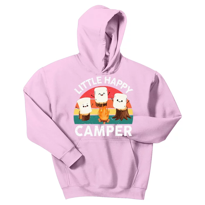 Happy Marshmallow Camper Boy Cute Camping Kids Hoodie