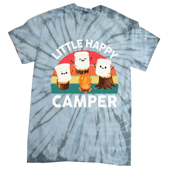 Happy Marshmallow Camper Boy Cute Camping Tie-Dye T-Shirt