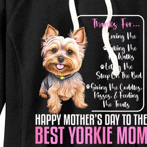 Happy MotherS Day To The Best Yorkie Mom Yorkie Dog Mommy Women's Fleece Hoodie