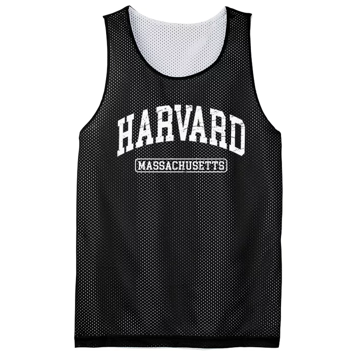 H.A.R.V.A.R.D Massachusetts Distressed Design Print Classic Mesh Reversible Basketball Jersey Tank