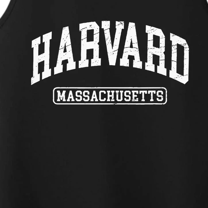 H.A.R.V.A.R.D Massachusetts Distressed Design Print Classic Performance Tank