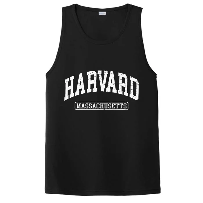 H.A.R.V.A.R.D Massachusetts Distressed Design Print Classic Performance Tank