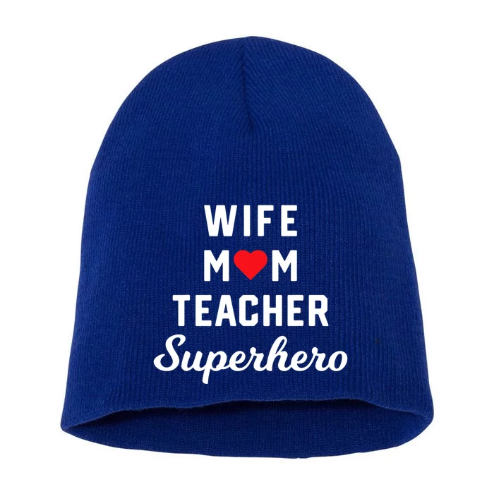 Happy Mother's Day Wife Mom Teacher Superhero Gift Short Acrylic Beanie