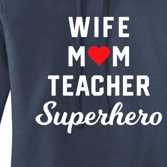 Happy Mother's Day Wife Mom Teacher Superhero Gift Women's Pullover Hoodie