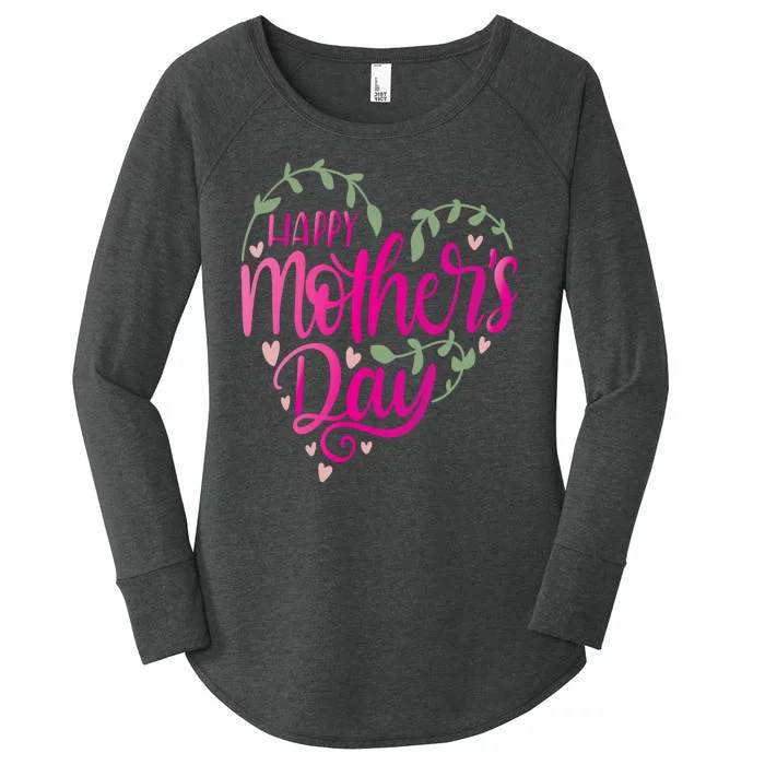 Happy Mother's Day Heart Flower Women's Perfect Tri Tunic Long Sleeve Shirt