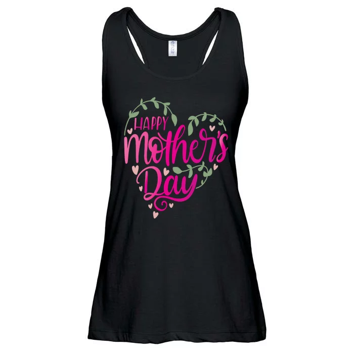 Happy Mother's Day Heart Flower Ladies Essential Flowy Tank