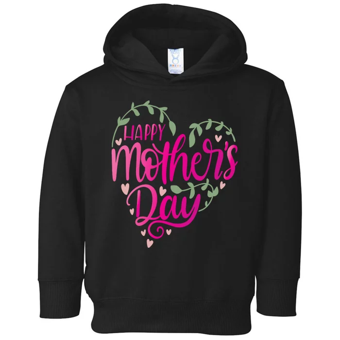 Happy Mother's Day Heart Flower Toddler Hoodie