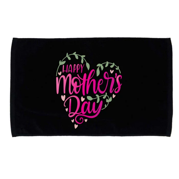 Happy Mother's Day Heart Flower Microfiber Hand Towel