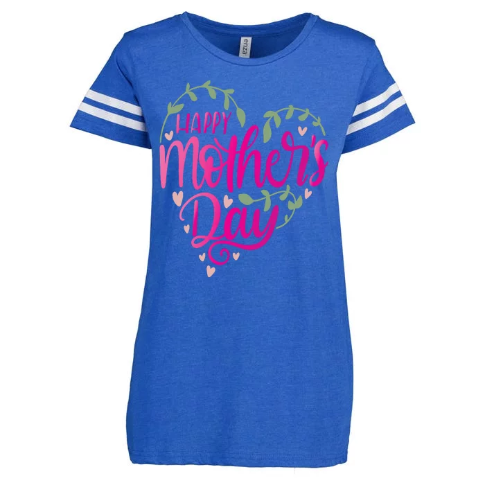 Happy Mother's Day Heart Flower Enza Ladies Jersey Football T-Shirt