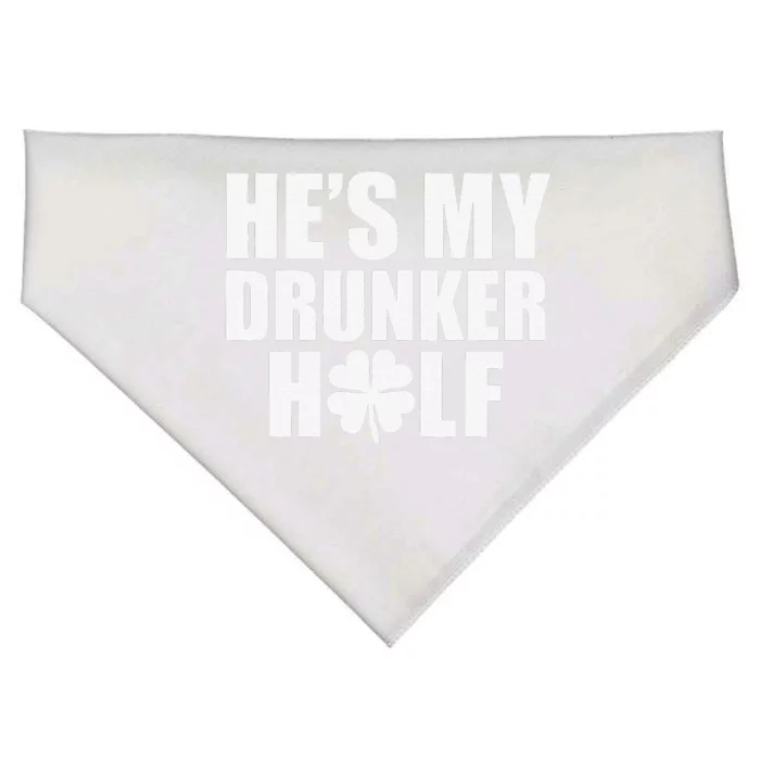 He's My Drunker Half Saint Patrick's Day Couples USA-Made Doggie Bandana