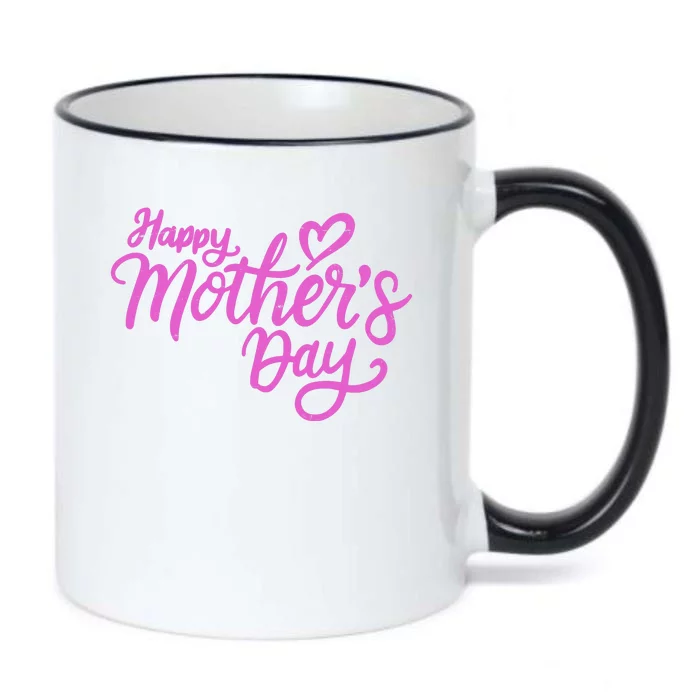 Happy Mothers Day Heart Cute Gift Black Color Changing Mug