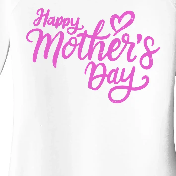 Happy Mothers Day Heart Cute Gift Women's Perfect Tri Tunic Long Sleeve Shirt