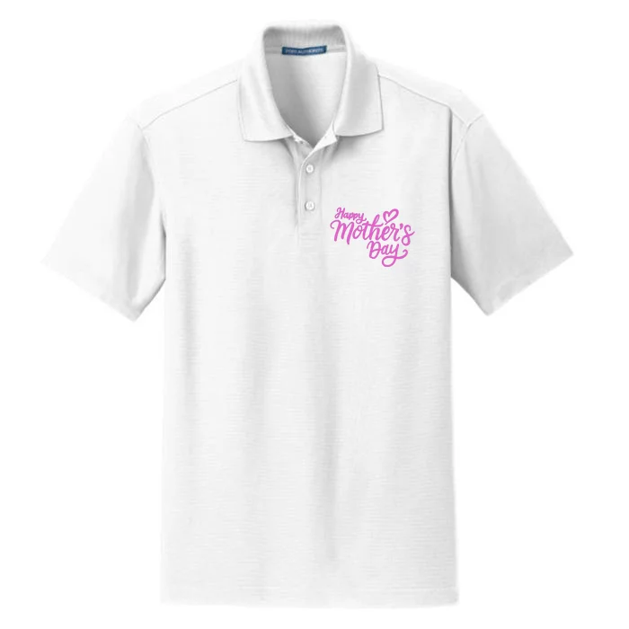 Happy Mothers Day Heart Cute Gift Dry Zone Grid Performance Polo